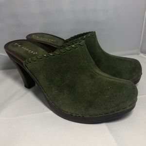 Kim Rogers Suede Mules - Green Size 7.5/38